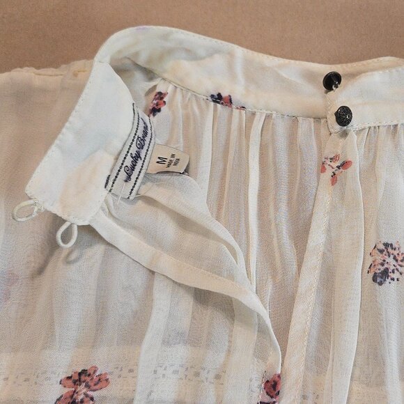 Lucky Brand Sheer Split Sleeve Floral Blouse - NWOT - Picture 8 of 16